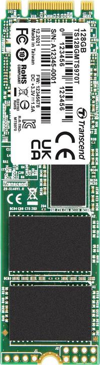 Actual product image Transcend MTS970T 128 GB Internal M.2 SATA SSD 2280 SATA III Retail TS128GMTS970T (128 GB, M.2 2280)