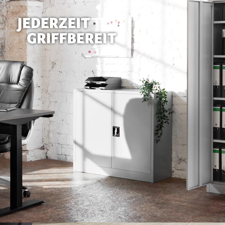 Produktbild tectake Aktenschrank mit 3 Böden (90 x 40 x 90 cm)