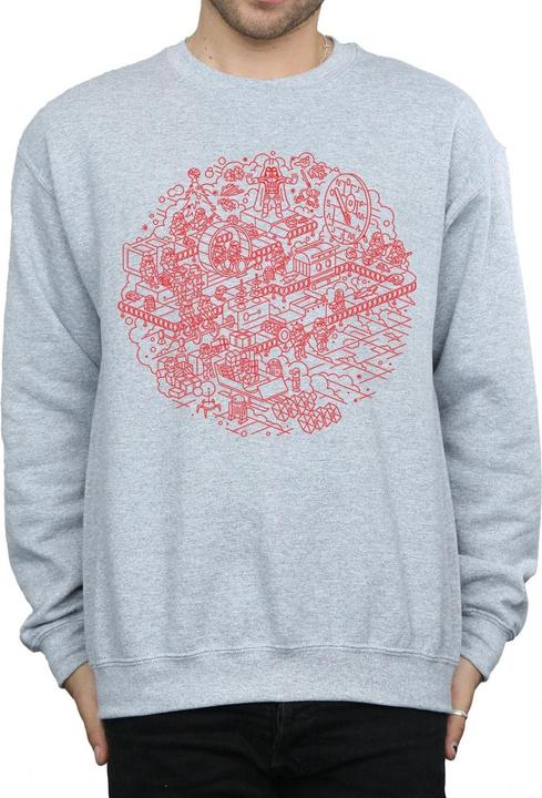 Actual product image Star Wars Mens Christmas Death Star Sweatshirt (XL)
