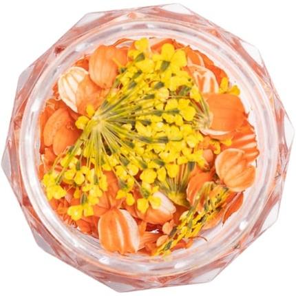 Produktbild Semilac Flower Flakes Golden Sunset Golden & Orange Nail Decoration - Dried (Golden Sunset Golden & Orange)