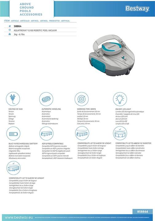 Actual product image Bestway AquaTronix G100 Robotic