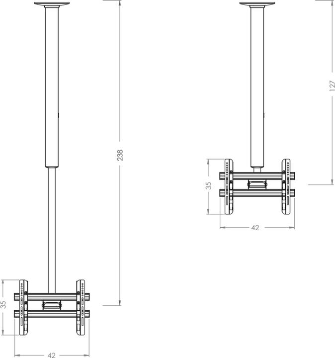 Produktbild VCM Universal VESA TV Deckenhalterung CM3 Maxi Double (Decke, 40", 50 kg)