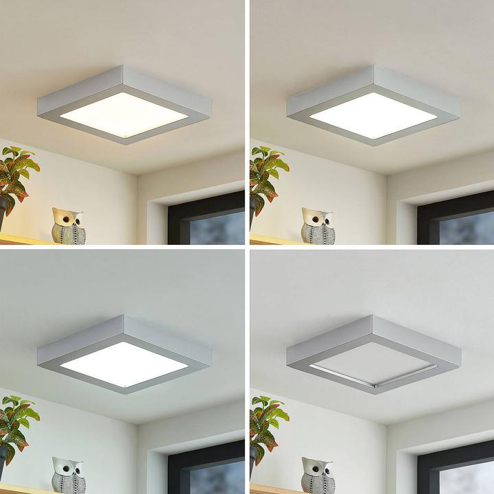 Actual product image Prios Alette LED ceiling light, silver 22.7 cm 24W (1740 lm)
