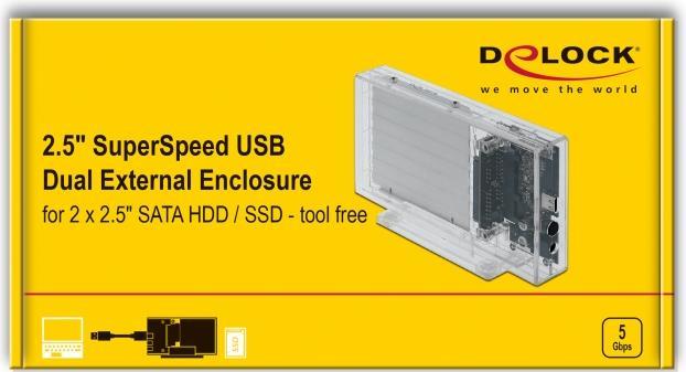 Image du produit Delock Boîtier externe double 42622 (2.5")