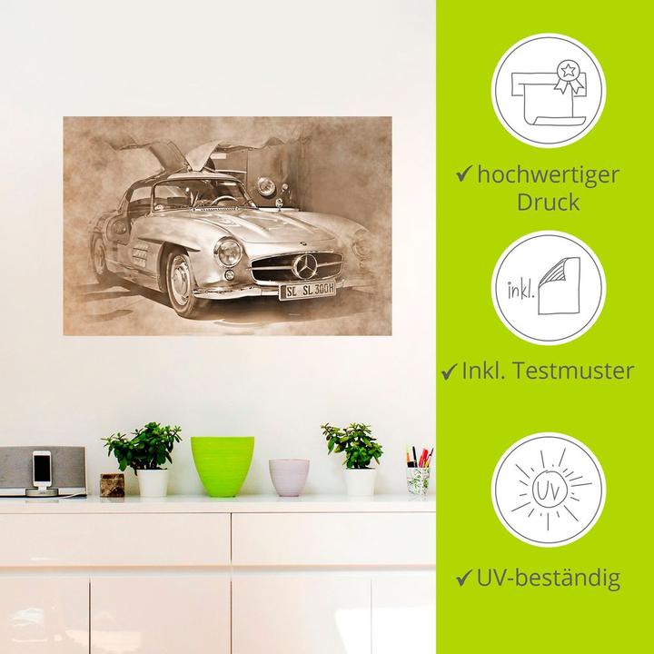 Produktbild Artland Klassischer Mercedes 300 SL Gullwing U4OA (60 x 40 cm)
