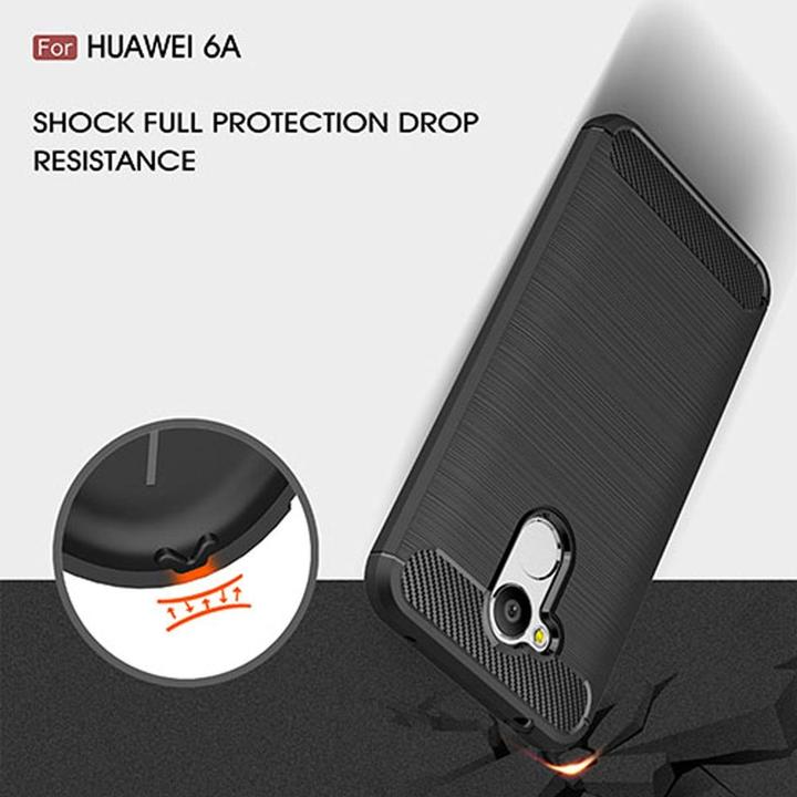 Produktbild König Design Huawei Honor 6A Pro Handy Hülle TPU Case Carbon Fiber Schutz Cover Schwarz Neu (Honor 6A)