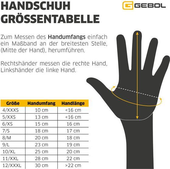 Nutritional values and ingredients Gebol GEBOL Arbeitshandschuh Master Cut C Plus 6 (6)