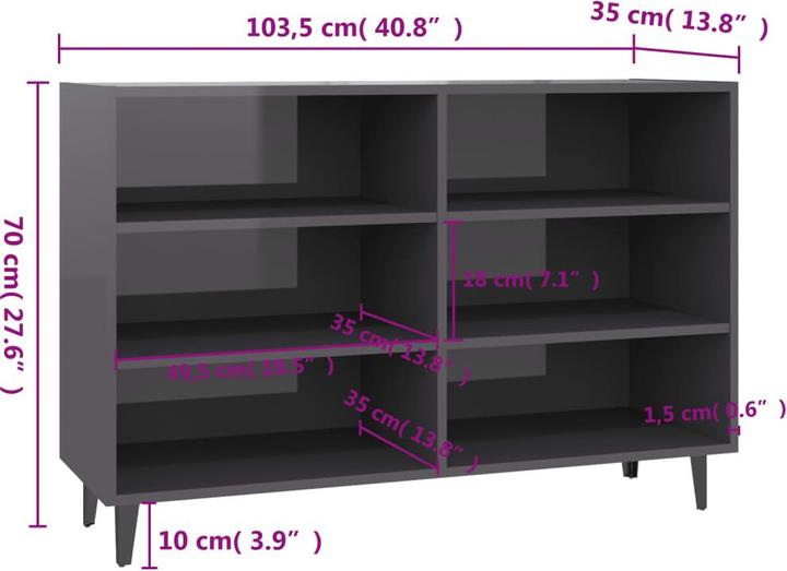 Actual product image VidaXL Lukas (103,5 x 35 x 70 cm)