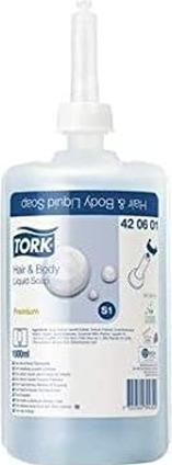 Produktbild Tork Hair & Body Flüssigseife, Shampoo & Duschgel, S1 Spender, Premium Qualität, 1 x 1000 ml (Flüssigseife, 1000 ml)