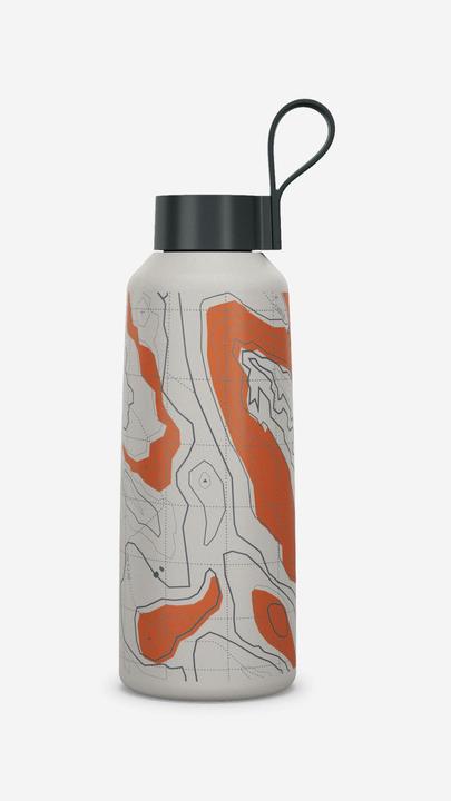 Produktbild Quechua Trinkflasche 1 l Edelstahl Schraubverschluss Wandern - 100 Karte/rot (1 l)