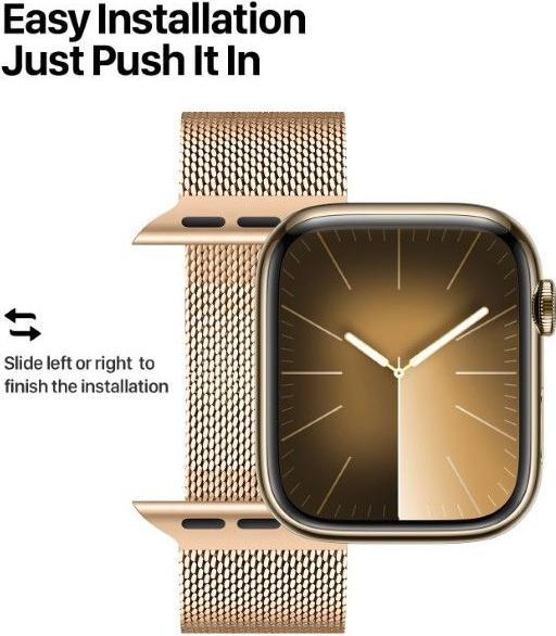 Immagine prodotto Dux Ducis Bracciale Milanese Pro Apple Watch 42/44/45/49MM - Oro (42 mm, 45 mm, 49 mm, 44 mm, Acciaio inossidabile)