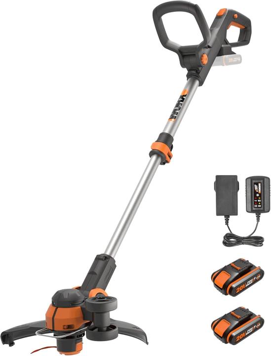 Productafbeelding Worx WG163E Akku-Rasentrimmer und Kantenschneider inkl. 2x 2Ah Akkus & Ladegerät (Onkruidverdelgers)