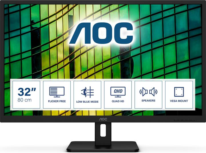 Actual product image AOC Q32E2N 80 cm 31.5 inch LCD monitor HDMI DisplayPort (2560 x 1440 pixels, 31.50")