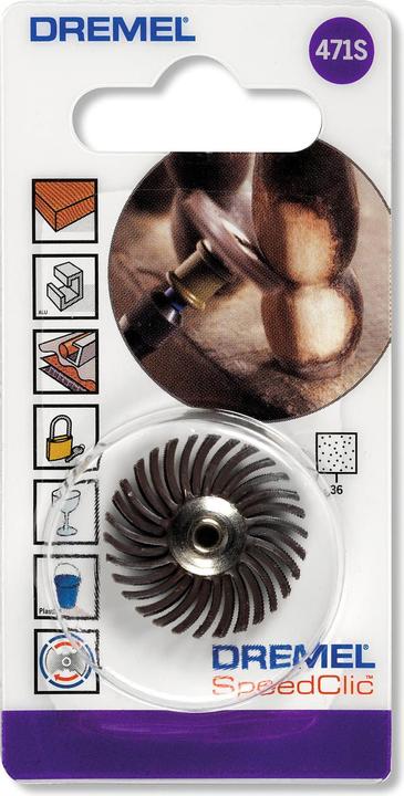Produktbild Dremel Feinschleifbürste Ø 25,4 mm, Körnung 36, EZ SpeedClic kompatibel (1 Stück) (36)