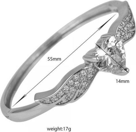 Produktbild Hermex LUXUS mit Platin veredelt Armreifen Armband Charms Zirkonia - Platin (Kupfer-Nickellegierung)