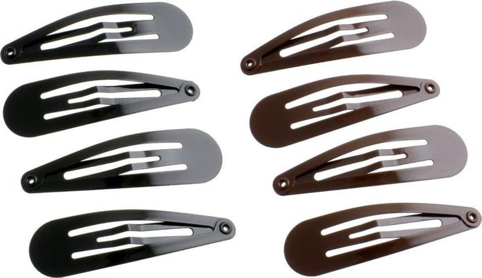 Immagine prodotto DailyGo Clip per capelli Click Clack metallo 5 cm, marrone (4 pz.)