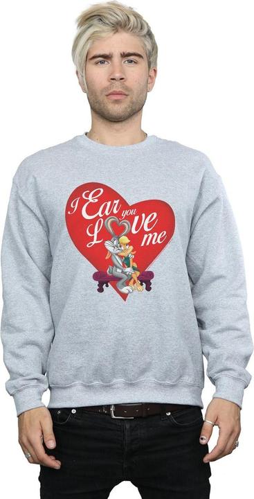 Actual product image Looney Tunes Mens Bugs Bunny And Lola Valentine's Day Love Me Sweatshirt (XL)