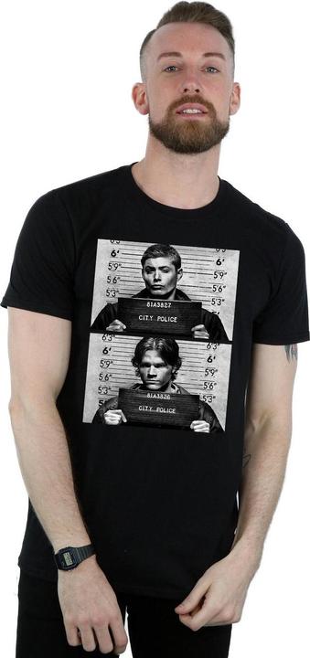 Actual product image Supernatural Mens Winchester Mugshot Cotton T-Shirt (XXL)