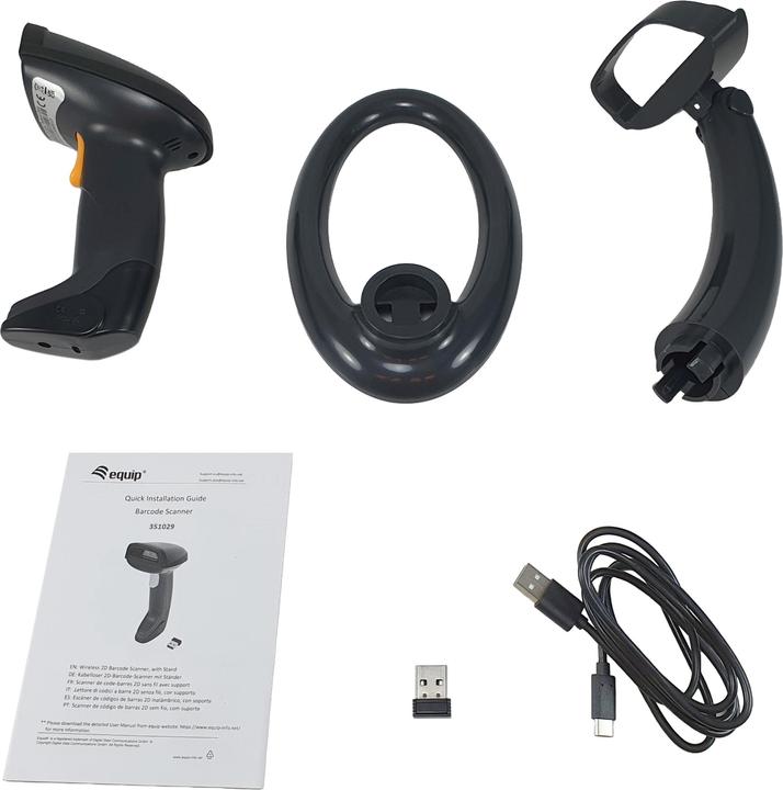 Immagine prodotto equip Scanner portatile per codici a barre laser 2D con supporto 2.4GHz bw (Codici a barre 2D, Codici a barre 1D, Codice QR)