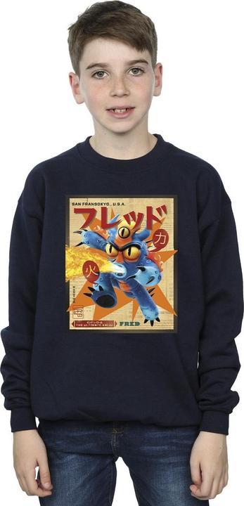 Actual product image Disney Boys Big Hero 6 Baymax Fred Newspaper Sweatshirt (128)