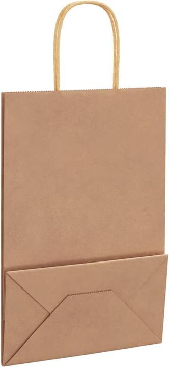 Produktbild VidaXL Kraftpapiertüten 250 Stk. mit Henkel Braun 22x11x31 cm Papiertüte (Geschenktüte, 250 x)
