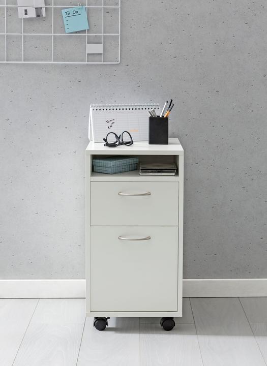 Immagine prodotto FineBuy Contenitore per rotoli impiallacciato in legno bianco (38 x 33 x 63 cm)