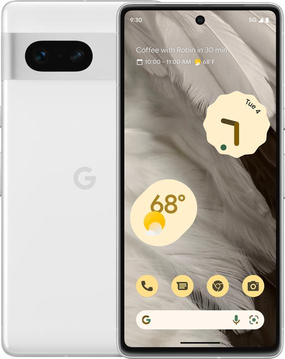Produktbild Google Pixel 7 (128 GB, Snow, 6.30", SIM + eSIM, 50 Mpx, 5G)