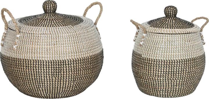Image du produit Esprit Basket set Home White Black Natural 45 x 45 x 48 cm (2 Pieces) (2 x, 45 x 45 x 48 cm)