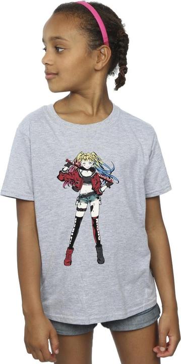 Actual product image Girls Harley Quinn Standing Pose Cotton T-Shirt (152, 158)