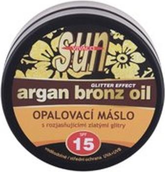 Vivapharm Vivaco - Sun Argan Bronze Oil Glitter Effect SPF15 - Suntan butter with argan oil and glitter 200ml (Sonnencreme, SPF 15, 200 ml)