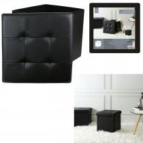 Home Deco Factory koffer pouf faltbar pu schwarz
