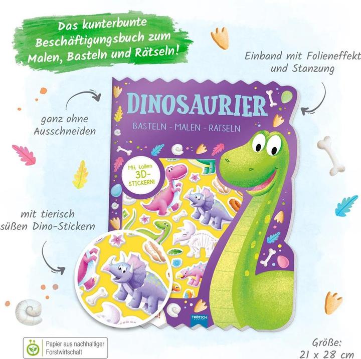 Immagine prodotto Libro di attività Libro da colorare Libro di lavoretti Dinosauri