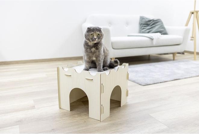 Image du produit Kerbl Château pour chats 37x37x30 cm avec coussin (Jouet à gratter chat)