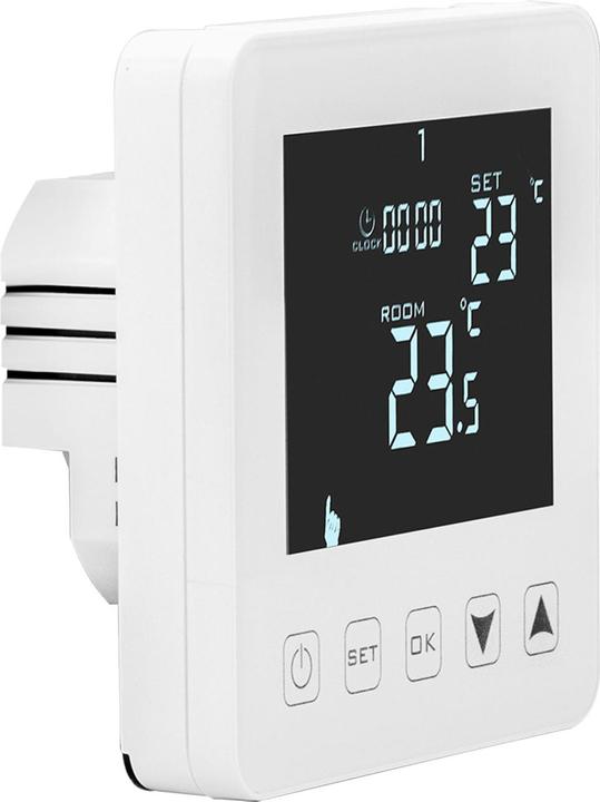 Image du produit Casativo Thermostat mural pour chauffage au sol, touches tactiles, écran LCD, programmable, lot de 4