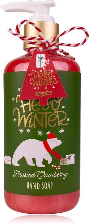 Accentra Seifenspender mit Flüssigseife HELLO WINTER, Duft: Frosted Cranberry (Handseifenspender, 290 ml)