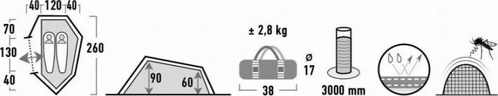 Actual product image High Peak Sparrow (Tunnel tent, 2.80 kg, 2 persons)