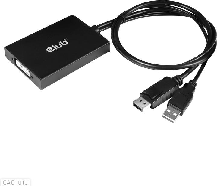 Club 3D CAC-1010 DisplayPort to Dual Link DVI-I aktiver Adapter (USB, 6.10 cm)