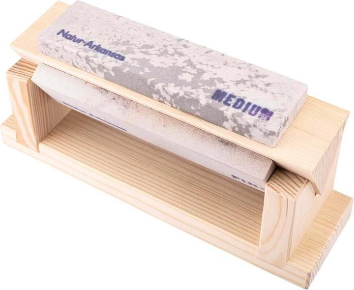 Actual product image Herbertz Wooden block with 3 whetstones