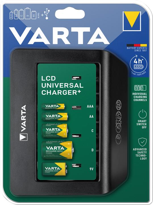 Varta LCD Universal Charger+ (1 pcs., 9V Block, Chargers without battery)