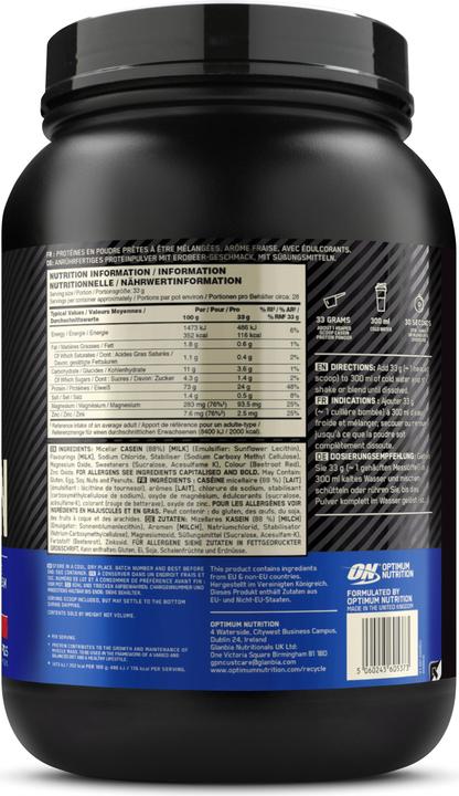 Actual product image Optimum Nutrition 100% Casein Protein (Delicious Strawberry, 1 pcs., 924 g)