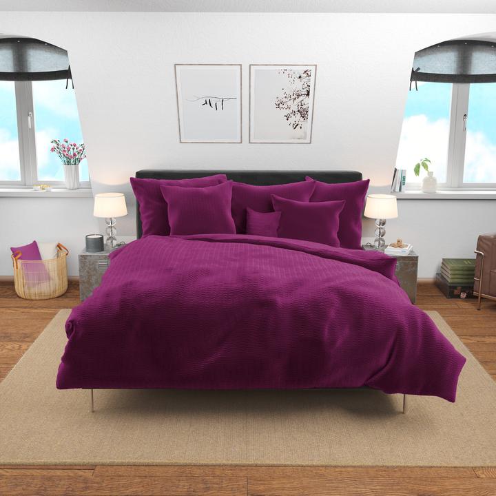 Image du produit Lotus Bettwaren Parure de lit en satin seersucker uni (Housse de couette, 200 x 210 cm)