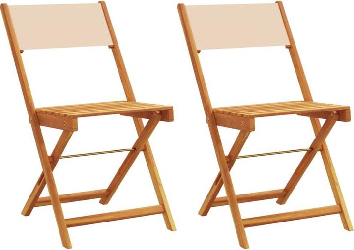 Image du produit VidaXL Chaises de bistrot 2 pcs. Acacia & tissu