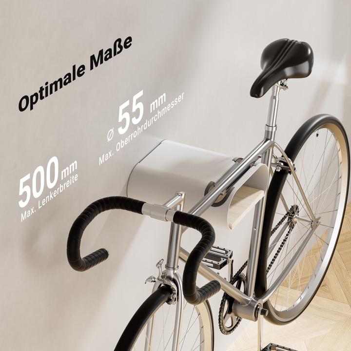 Actual product image Wiltec Bicycle wall mount white 39.8x16.7x32.6-42.6cm 25kg Bicycle mount