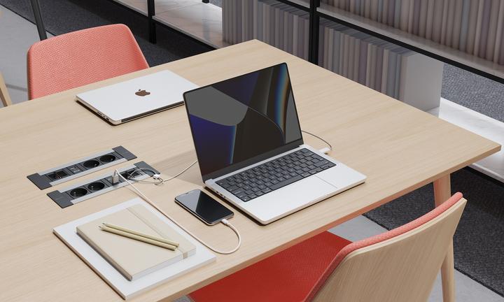 Image du produit IB Connect INTRO2.0 Prise ws 2x Type 13 1x USB-C 60W 1x RJ45 1x HDMI (2 x, HDMI, Type 13, RJ45, USB-C, 0.30 m)