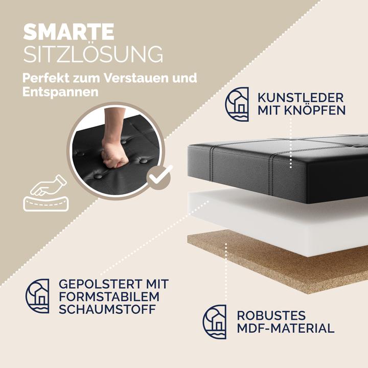 Produktbild Casaria Sitztruhe mit Stauraum (80 cm)