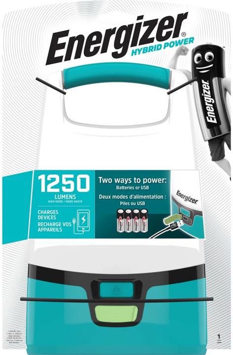 Immagine prodotto Energizer E304157500 Lanterna da campeggio a LED ad alimentazione ibrida 1250lm a batteria Porta