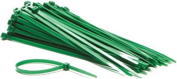 Velleman NYLON CABLE BINDING SET - 4.6 mm x 200 mm - GREEN (100 pcs.) (Plastic cable ties, 200 mm, 100 pcs.)