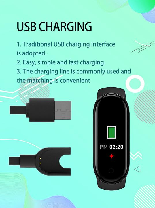 Actual product image PhoneLook Active Fitness Tracker M7 Bracelet sportif intelligent Montre connectée Bluetooth