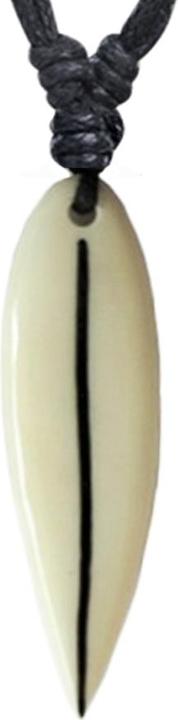 Image du produit Star Piercing Collier noir pendentif Surf gravure trait d'os (sans laiton, Organique)