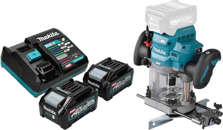 Immagine prodotto Makita RP 001 GM201 Fresatrice a batteria 40 V max. 12 mm brushless + 2x batteria 4.0 Ah + caricabatterie